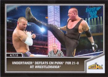 2013 Topps Best of WWE - Blue #108 Undertaker Defeats CM Punk for 21-0 at WrestleMania Front