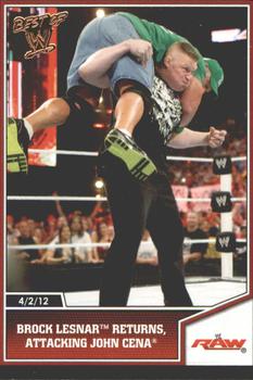 2013 Topps Best of WWE - Bronze #2 Brock Lesnar Returns, Attacking John Cena Front