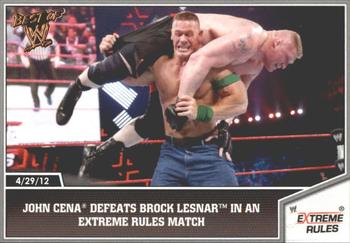 2013 Topps Best of WWE - Bronze #9 John Cena Defeats Brock Lesnar in an Extreme Rules Match Front