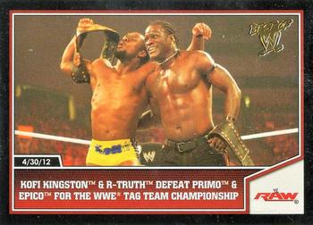 2013 Topps Best of WWE - Bronze #11 Kofi Kingston and R-Truth Defeat Primo & Epico for the WWE Tag Team Championship Front