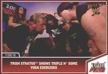 2013 Topps Best of WWE - Bronze #29 Trish Stratus Shows Triple H some Yoga Exercises Front