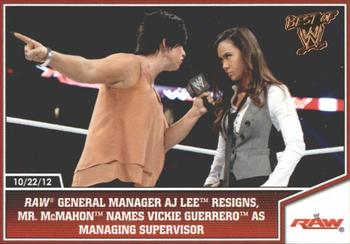 2013 Topps Best of WWE - Bronze #54 Raw General Manager AJ Lee Resigns, Mr. McMahon Names Vickie Guerrero as Managing Supervisor Front