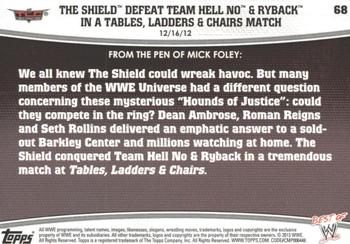 2013 Topps Best of WWE - Bronze #68 The Shield Defeat Team Hell No and Ryback in a Tables, Ladders and Chairs Match Back