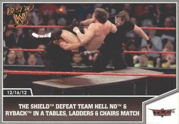 2013 Topps Best of WWE - Bronze #68 The Shield Defeat Team Hell No and Ryback in a Tables, Ladders and Chairs Match Front