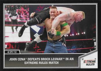 2013 Topps Best of WWE - Silver #9 John Cena Defeats Brock Lesnar In An Extreme Rules Match Front