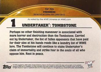 2013 Topps Best of WWE - Top 10 Finishers #1 Undertaker: Tombstone Back