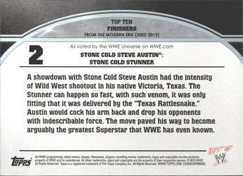 2013 Topps Best of WWE - Top 10 Finishers #2 Stone Cold Steve Austin: Stone Cold Stunner Back