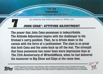 2013 Topps Best of WWE - Top 10 Finishers #7 John Cena: Attitude Adjustment Back