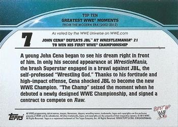 2013 Topps Best of WWE - Top 10 Greatest WWE Moments #7 John Cena Defeats JBL At WrestleMania 21 To Win His First WWE Championship Back