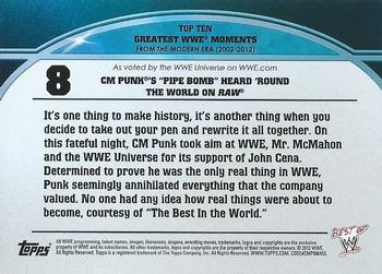 2013 Topps Best of WWE - Top 10 Greatest WWE Moments #8 CM Punk's Pipe Bomb Heard Round The World On Raw Back