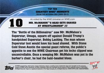 2013 Topps Best of WWE - Top 10 Greatest WWE Moments #10 Mr. McMahon's Head Gets Shaved At WrestleMania 23 Back