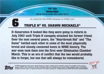 2013 Topps Best of WWE - Top 10 Rivalries #6 Triple H / Shawn Michaels Back