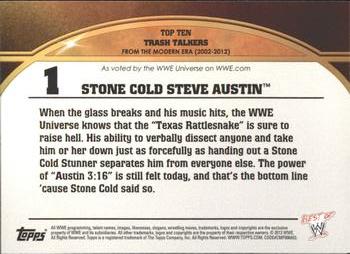 2013 Topps Best of WWE - Top 10 Trash Talkers #1 Stone Cold Steve Austin Back