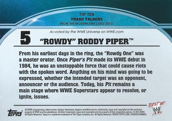2013 Topps Best of WWE - Top 10 Trash Talkers #5 Rowdy Roddy Piper Back