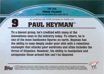 2013 Topps Best of WWE - Top 10 Trash Talkers #9 Paul Heyman Back