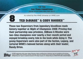 2013 Topps Best of WWE - Top 10 Tag Team Champions #8 Ted DiBiase & Cody Rhodes Back