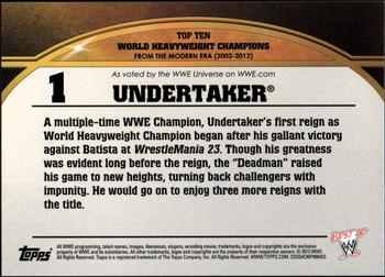 2013 Topps Best of WWE - Top 10 World Heavyweight Champions #1 Undertaker Back