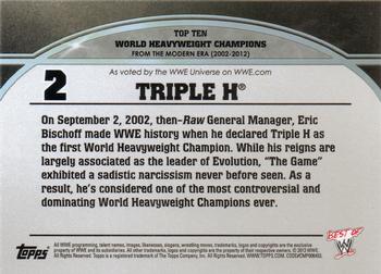 2013 Topps Best of WWE - Top 10 World Heavyweight Champions #2 Triple H Back