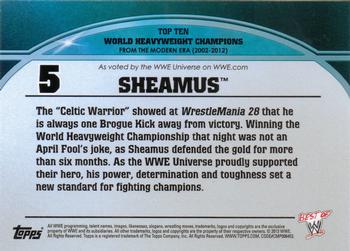 2013 Topps Best of WWE - Top 10 World Heavyweight Champions #5 Sheamus Back