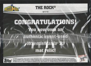 2013 Topps Best of WWE - Wrestlemania 29 Mat Relics #NNO The Rock Back