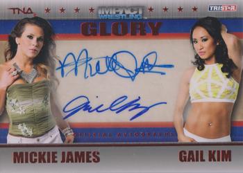 2013 TriStar TNA Impact Glory - Dual Autographs Red #7 Mickie James / Gail Kim Front