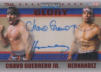 2013 TriStar TNA Impact Glory - Dual Autographs Red #11 Chavo Guerrero Jr. / Hernandez Front