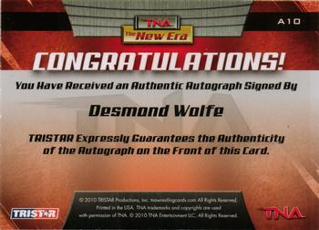2010 TriStar TNA New Era - Autographs Silver #A10 Desmond Wolfe Back