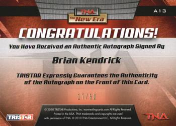2010 TriStar TNA New Era - Autographs Gold #A13 Brian Kendrick Back