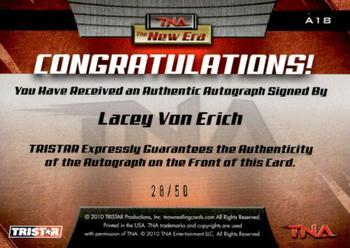 2010 TriStar TNA New Era - Autographs Gold #A18 Lacey Von Erich Back