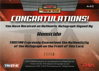 2010 TriStar TNA New Era - Autographs Gold #A40 Homicide Back
