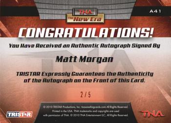 2010 TriStar TNA New Era - Autographs Red #A41 Matt Morgan Back