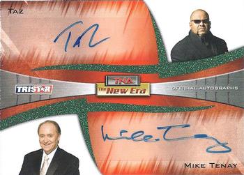 2010 TriStar TNA New Era - Autographs Dual Green #8 Taz / Mike Tenay Front