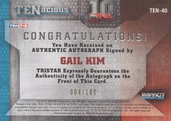 2012 TriStar Impact TNA TENacious - Autographs Gold #TEN-40 Gail Kim Back