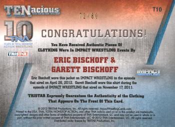 2012 TriStar Impact TNA TENacious - Authentic Dual Memorabilia Gold #T10 Eric Bischoff / Garett Bischoff Back