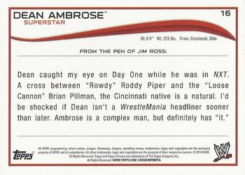2014 Topps Chrome WWE #16 Dean Ambrose Back