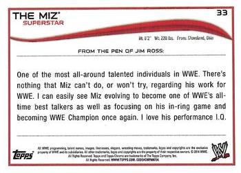 2014 Topps Chrome WWE #33 The Miz Back