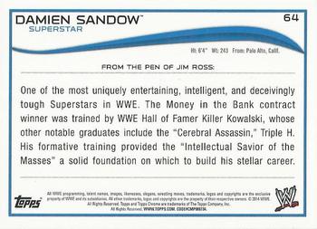 2014 Topps Chrome WWE #64 Damien Sandow Back