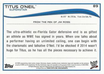 2014 Topps Chrome WWE #89 Titus O'Neil Back