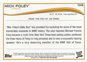 2014 Topps Chrome WWE #106 Mick Foley Back