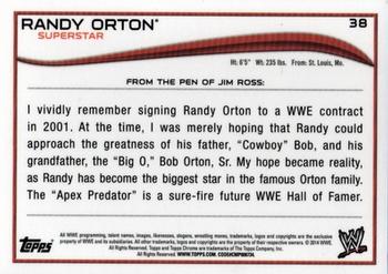 2014 Topps Chrome WWE #38 Randy Orton Back