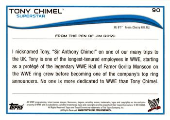 2014 Topps Chrome WWE #90 Tony Chimel Back