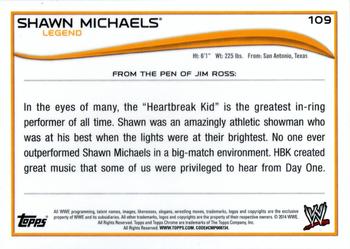 2014 Topps Chrome WWE #109 Shawn Michaels Back