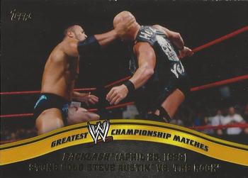 2014 Topps WWE - Greatest Championship Matches #11 Stone Cold Steve Austin / The Rock Front