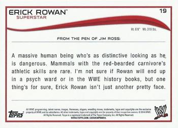 2014 Topps WWE - Black #19 Erick Rowan Back