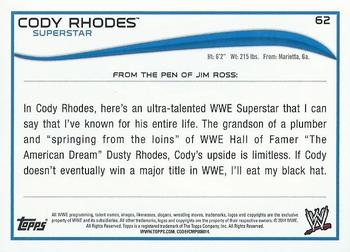 2014 Topps WWE - Black #62 Cody Rhodes Back
