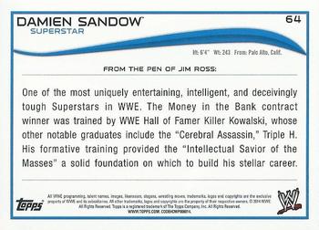 2014 Topps WWE - Black #64 Damien Sandow Back
