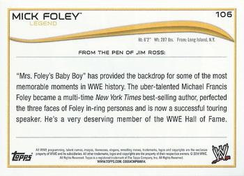 2014 Topps WWE - Black #106 Mick Foley Back