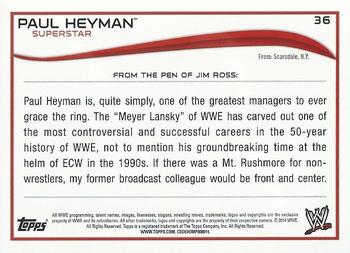 2014 Topps WWE - Silver #36 Paul Heyman Back