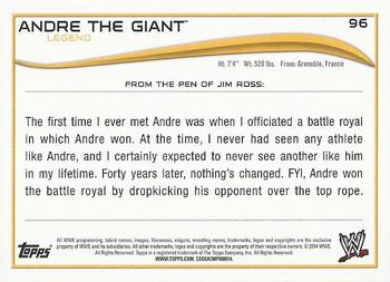 2014 Topps WWE - Silver #96 Andre the Giant Back