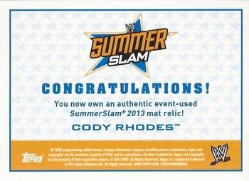 2014 Topps WWE - Summer Slam Mat Relics #NNO Cody Rhodes Back